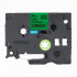 Nastro compatibile con Brother TZ-FX751 / TZe-FX751,24mm x 8m, flexi, testo nera / nastro verde