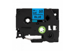 Nastro compatibile con Brother TZ-S551 / TZe-S551, 24mm x 8m, extr.adh. testo nera / nastro blu