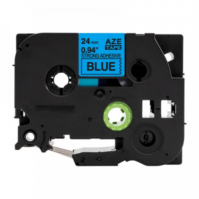 Nastro compatibile con Brother TZ-S551 / TZe-S551, 24mm x 8m, extr.adh. testo nera / nastro blu