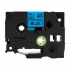 Nastro compatibile con Brother TZ-S551 / TZe-S551, 24mm x 8m, extr.adh. testo nera / nastro blu