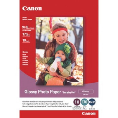 Canon GP-501 0775B003 Glossy Photo Paper, 10x15cm (4x6"), 200 g/m2, 100 pz carta fotografica, lucido, bianco