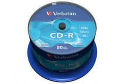VERBATIM CD-R (confezione da 50) spindle/protezione extra/DL/52x/700MB