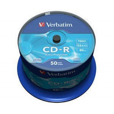 VERBATIM CD-R (confezione da 50) spindle/protezione extra/DL/52x/700MB