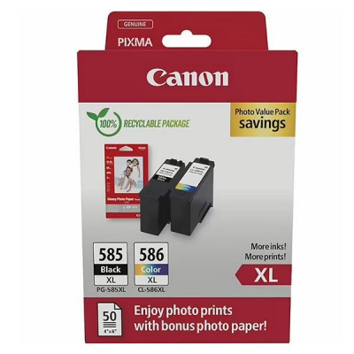 Canon PG-585/CL-586 6205C004 nero/colore (black/color) multipack di cartucce originali + carta fotografica GP-501