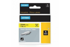Dymo Rhino 1805444, 24mm x 1,5m, testo nera/sfondo giallo, nastro originale