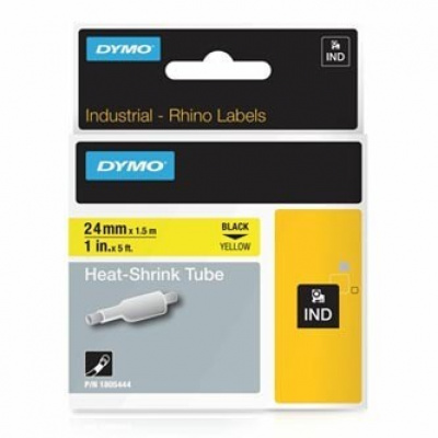 Dymo Rhino 1805444, 24mm x 1,5m, testo nera/sfondo giallo, nastro originale
