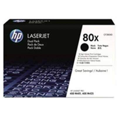 HP 80X CF280XD confezione doppia nero (black) toner originale
