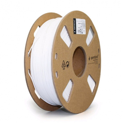 Gembird 3DP-PLA-01-MTW, 3D filamento, PLA Matte, 1,75mm, 1000g, Bianco (White)