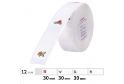 Niimbot A2A88988601, 12x30mm, 210pz, Natale, etichette autoadesive