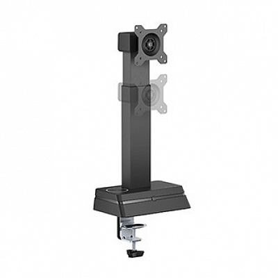 Powerton ERGO LEVION WPEMR1-B Držák monitoru s automaticky nastavitelnou výškou, černá, 10KG, svorka, 17"-32", bezdrátová nabíječka