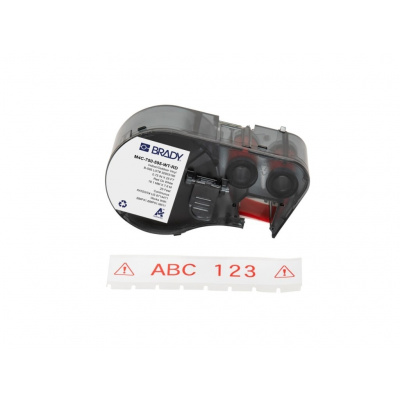 Brady M4C-750-595-WT-RD / 170831, 19.05 mm x 7.62 m, Vinile, testo rossa / sfondo bianco