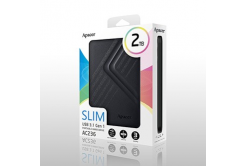 Apacer disco rigido esterno, AC236, 2.5", USB 3.0 (3.2 Gen 1), 2TB, AP2TBAC236B-1, nero