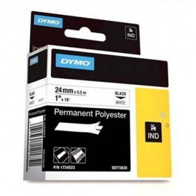 Dymo 1734523 Rhino, 24mm x 5,5m, testo nera/sfondo bianco, nastro originale