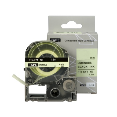 Epson SY12YD, 12mm x 1, 5m, testo nera / luminescente sfondo bianco, nastro compatibile