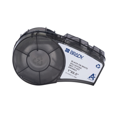 Brady M21-17-423 / 152096, 25.40 mm, Polyester, testo nera / sfondo bianco