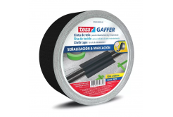 Tesa 53949 Matt Gaffer Tape, nastro in tessuto nero opaco, 50 mm x 50 m