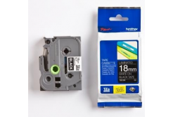 Brother TZ-345 / TZe-345, 18mm x 8m, testo bianco/sfondo nera, nastro originale