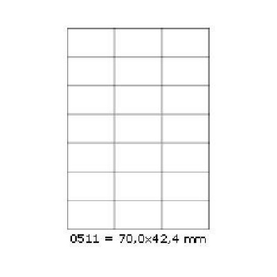 Etichette autoadesive 70 x 42,4 mm, 21 etichette, A4, 100 fogli