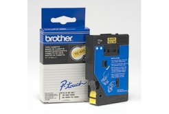 Brother TC-601, 12mm x 7,7m, testo nera / sfondo giallo, nastro originale