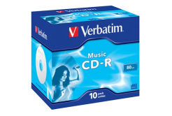 Verbatim CD-R Audio, 43365, Music CD-R, 10-pack, 16x, 80min., 12cm, bez možnosti postampau, jewel box, pro archivaci dat