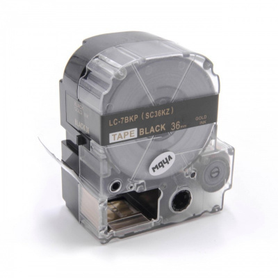 Epson LK-7BKP, SC36KZ, 36mm x 9m, testo oro / sfondo nero, nastro compatibile