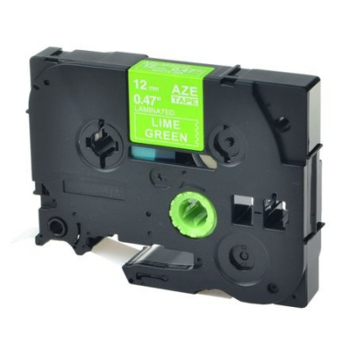 Nastro compatibile con Brother TZ-MQG35/TZe-MQG35, 12mm x 5m, testo bianco / verde lime base