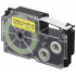 Casio XR-12FYW , 12mm x 8m, testo nera / segnale sfondo giallo, nastro compatibile