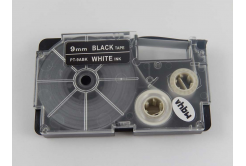 Nastro compatibile con Casio XR-9ABK 9mm x 8m testo bianco / sfondo nera