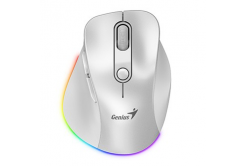 Mouse senza fili, Genius Ergo 9000S Pro 31030039400, bianco, ottica, 2400DPI