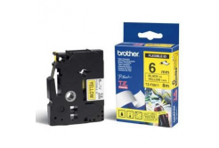 Brother TZ-FX611 / TZe-FX611, 6mm x 8m, černý tisk/žlutý podklad, originální páska