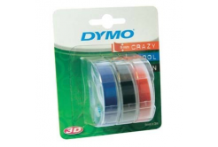 Dymo S0847750, 9mm x 3 m, testo bianco/nero, blu, rosso, nastro originale