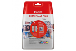 Canon inchiostro originale CLI-571 C/M/Y/BK photo value pack, black/color, 0386C007, Canon 4-pack C/M/Y/K + paper PIXMA MG5750, MG6850, 