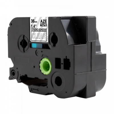 Nastro compatibile con Brother TZ-S165 / TZe-S165, 36mm x 8m, extr.adh. testo bianco / nastro trasparente