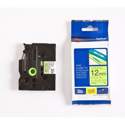 Brother TZ-C31 / TZe-C31, 12mm x 8m, testo nera/segnale sfondo giallo, nastro originale