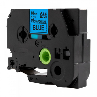 Nastro compatibile con Brother TZ-S541 / TZe-S541, 18mm x 8m, extr.adh. testo nera / nastro blu