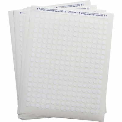 Brady LAT-60-799-2.5 / 089405, LaserTab Laser Printable Labels, x , 9.53 mm, 