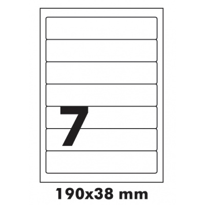 Etichette autoadesive R0100.5409, 190 x 38 mm, 7 etichette, A4, 100 fogli