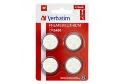 Verbatim 49535 Batteria a bottone al litio CR2450, 3V, blister, 4 pz