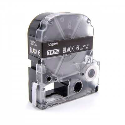 Epson LC-2BWV, SD6KW, 6mm x 8m, testo bianco / sfondo nero, nastro compatibile
