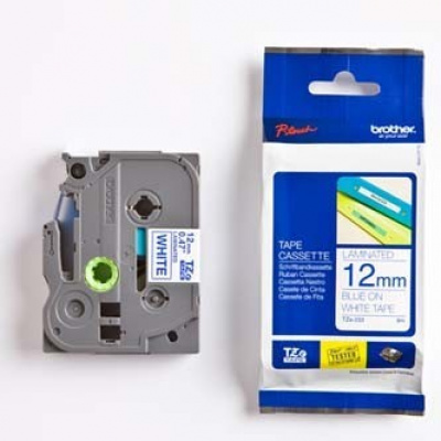 Brother TZ-233 / TZe-233, 12mm x 8m, testo blu/sfondo bianco, nastro originale