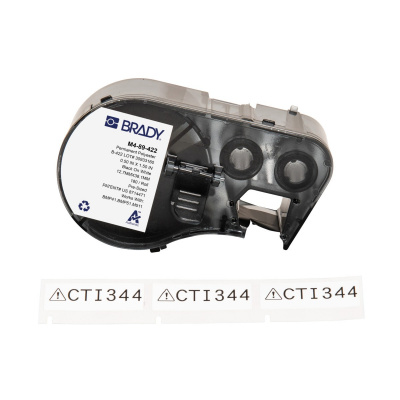 Brady M4-89-422 / 170737, 12.70 mm x 38.10 mm, Polyester, testo nera / sfondo bianco