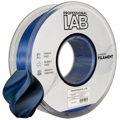 Professional Lab FG-P103-E1, 3D filamento, PLA Silk, 1,75mm, 1000g,  Dual Color, Multicolore (Black, Blue)