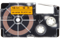 Casio XR-18FOE , 18mm x 8m, testo nera / segnale nastro arancione, nastro compatibile