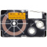 Casio XR-18FOE , 18mm x 8m, testo nera / segnale nastro arancione, nastro compatibile