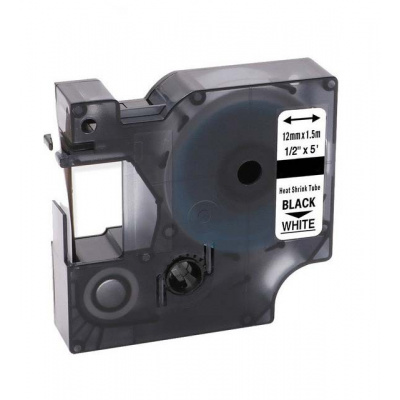 Nastro compatibile con Dymo 18055, S0718300, 12mm x 1, 5m testo nera / sfondo bianco