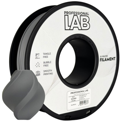 Professional Lab FG-P49-E1, 3D filamento, PLA+, 1,75mm, 1000g, Argento (Silver)