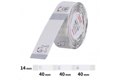 Niimbot A2G88778801, 14x40mm, 160pz, Orsacchiotti, etichette autoadesive