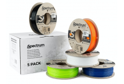 Spectrum 80748 3D filamento, Premium PET-G, 1,75mm, 5x250g, mix Artic White, Deep Black, Lion Orange, Navy Blue, Lime Green