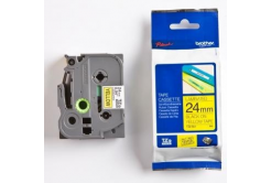 Brother TZ-651 / TZe-651, 24mm x 8m, testo nera / sfondo giallo, nastro originale