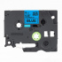 Nastro compatibile con Brother TZ-FX521 / TZe-FX521, 9mm x 8m, flexi, testo nera / nastro blu